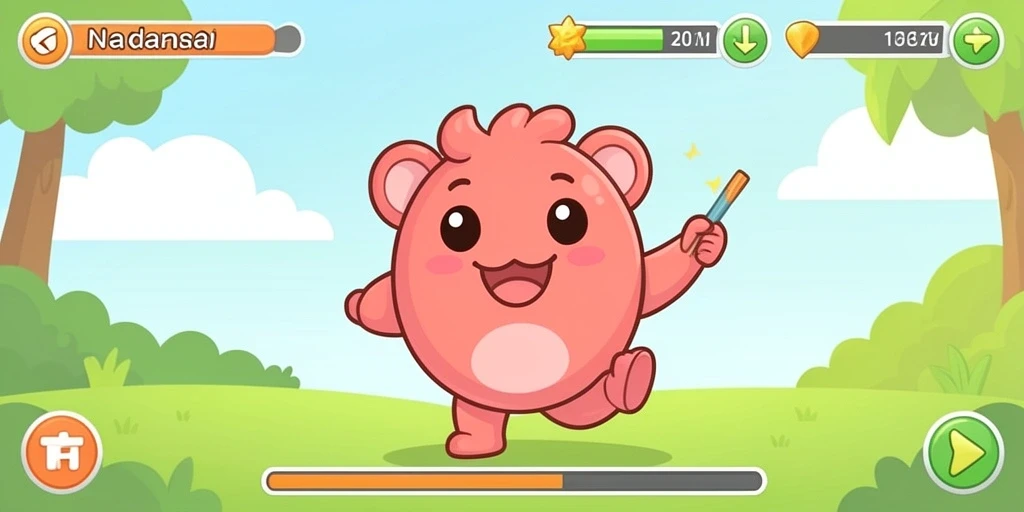 Screenshot 1: Menampilkan karakter utama dalam aksi mengumpulkan item.