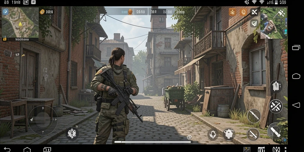 Tangkapan layar menunjukkan karakter utama dalam gameplay menegangkan.